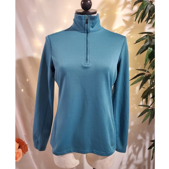 Rei Wind Pro Waffle 1/4 Zip Polartec Pullover Active Top Womens M Blue Gorpcore - Picture 1 of 10